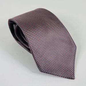 Joseph Abboud 100% Silk Necktie Tie Geometric Knit Orange Silver3 3/4 x 60 1/2